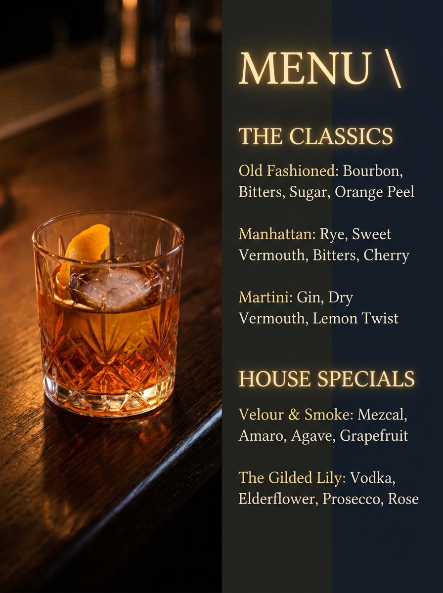 Menu or Service List